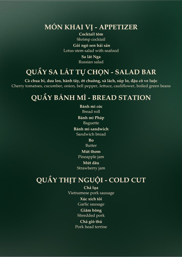 buffet tiệc cuối năm