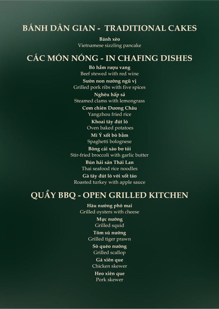 buffet tiệc cuối năm